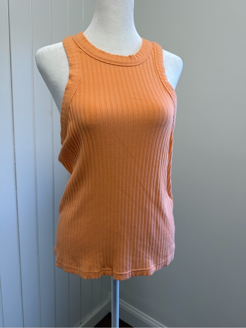 Free People Ribbed Crop Tank Top - Orange